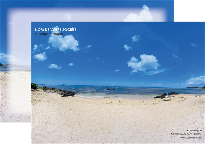 personnaliser modele de affiche paysage mer vacances ile MMIF35771
