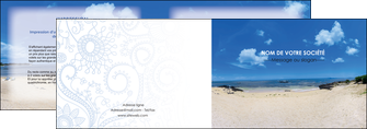 modele depliant 2 volets  4 pages  paysage mer vacances ile MIDLU35779