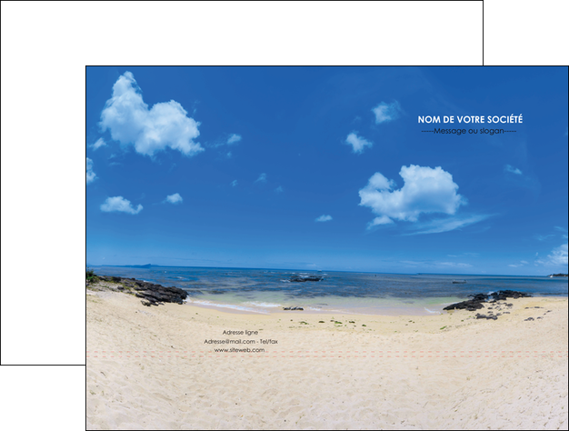 exemple pochette a rabat paysage mer vacances ile MIFCH35783
