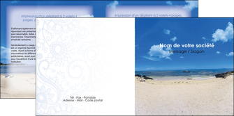 creer modele en ligne depliant 2 volets  4 pages  paysage mer vacances ile MIF35793