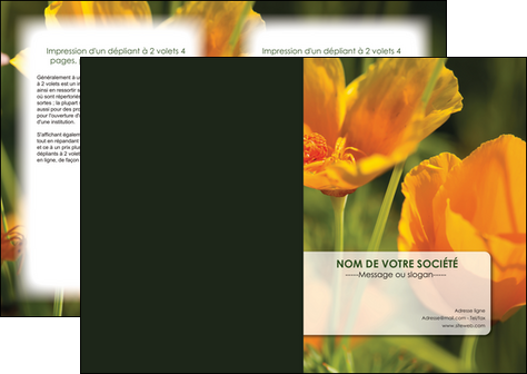 personnaliser modele de depliant 2 volets  4 pages  fleuriste et jardinage fleurs nature printemps MLGI35981