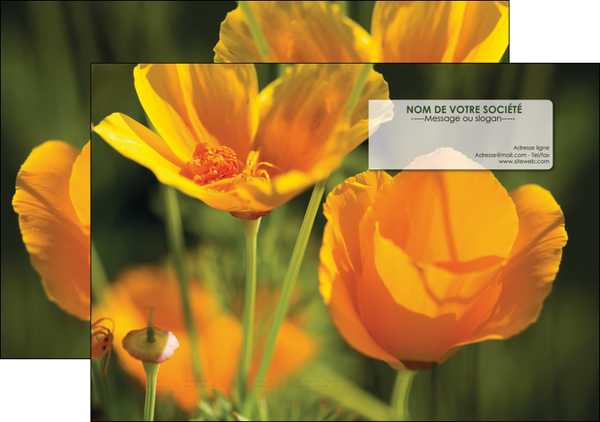 maquette en ligne a personnaliser pochette a rabat fleuriste et jardinage fleurs nature printemps MLGI35991