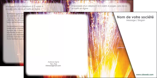 personnaliser modele de depliant 2 volets  4 pages  reception et animation feu dartifice artificier artilleur MIFCH36115