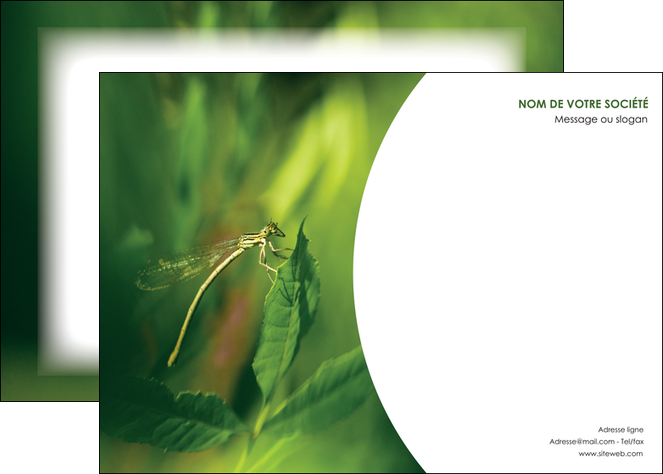 maquette en ligne a personnaliser affiche vert libellule nature MLGI36507