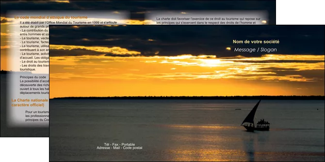 imprimer depliant 2 volets  4 pages  sejours pirogue couche de soleil mer MIFCH36917