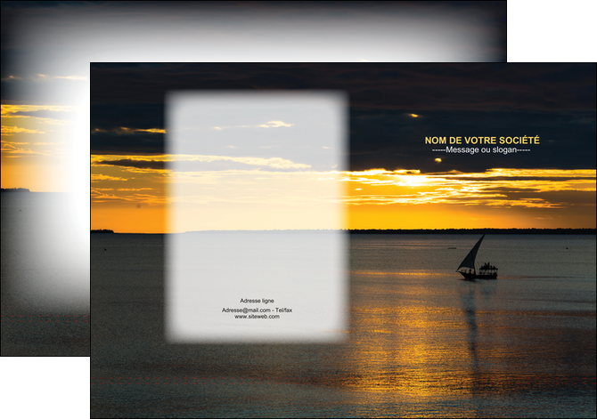 personnaliser maquette pochette a rabat sejours pirogue couche de soleil mer MIFBE36925