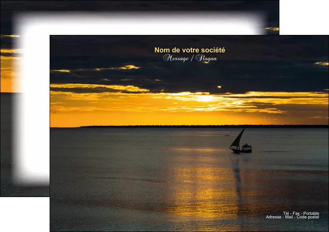 creation graphique en ligne flyers sejours pirogue couche de soleil mer MLGI36937