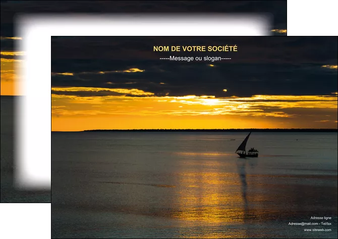 faire affiche sejours pirogue couche de soleil mer MLGI36939