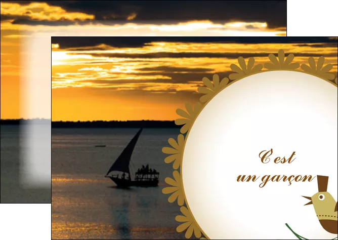 personnaliser modele de flyers pirogue plage mer MLIGLU36967