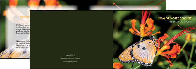 impression depliant 2 volets  4 pages  belle photo de papillon macro couleur MLGI36999