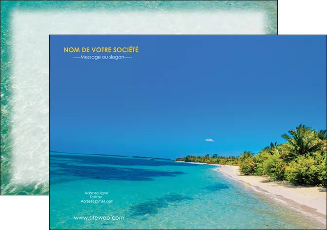 creer modele en ligne flyers sejours plage sable mer MIFBE37035