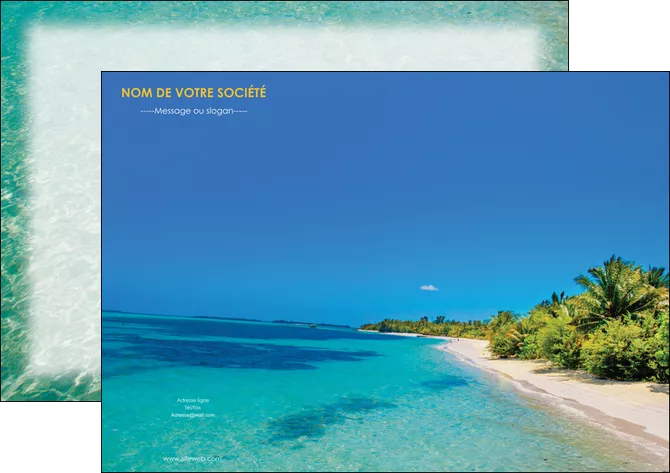 creer modele en ligne affiche sejours plage sable mer MIFCH37037