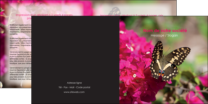 creer modele en ligne depliant 2 volets  4 pages  agriculture papillons fleurs nature MLGI37109
