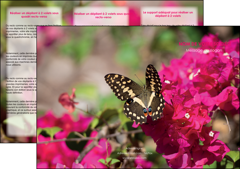 faire modele a imprimer depliant 3 volets  6 pages  agriculture papillons fleurs nature MLGI37113