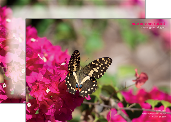 creer modele en ligne affiche agriculture papillons fleurs nature MLGI37121