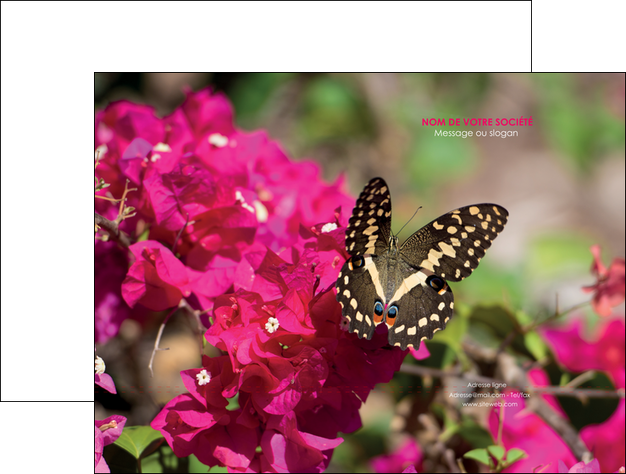 modele pochette a rabat agriculture papillons fleurs nature MLGI37131
