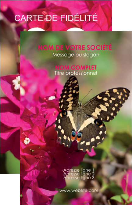 imprimer carte de visite agriculture papillons fleurs nature MLIP37135