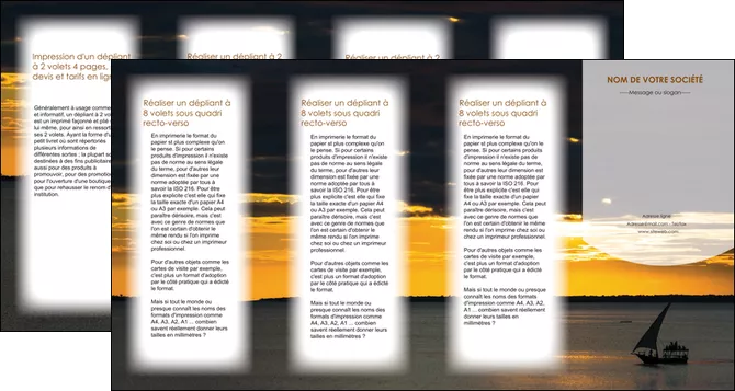 realiser depliant 4 volets  8 pages  sejours paysage mer pirogue MLGI37141