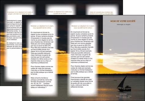 imprimer depliant 3 volets  6 pages  sejours paysage mer pirogue MLGI37165
