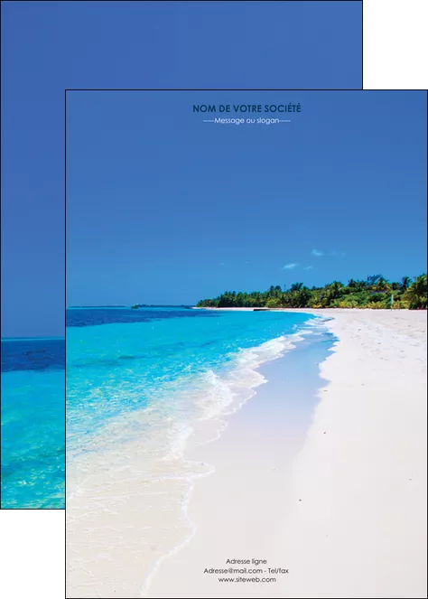 personnaliser maquette affiche sejours plage mer sable blanc MIFLU37571