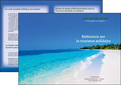 creation graphique en ligne depliant 2 volets  4 pages  sejours plage mer sable blanc MLGI37575