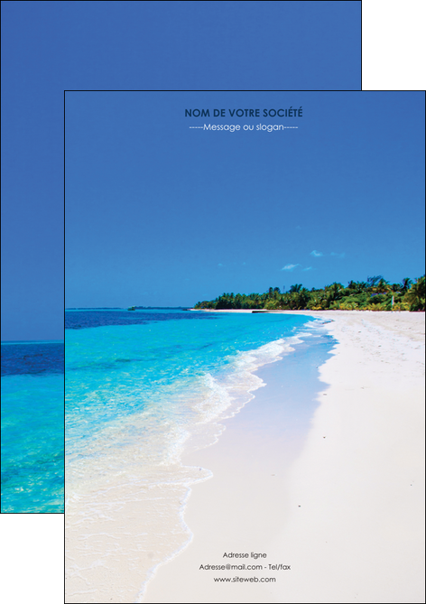 modele flyers sejours plage mer sable blanc MIDCH37577