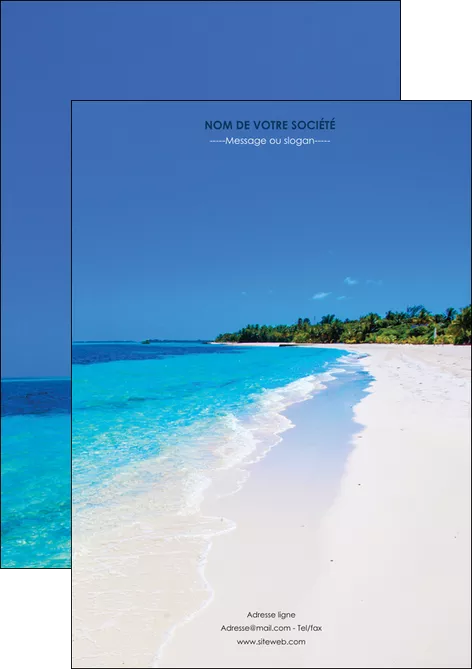 modele flyers sejours plage mer sable blanc MIFLU37577