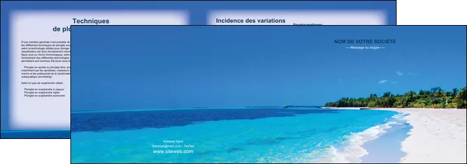 faire depliant 2 volets  4 pages  sejours plage mer sable blanc MLGI37593