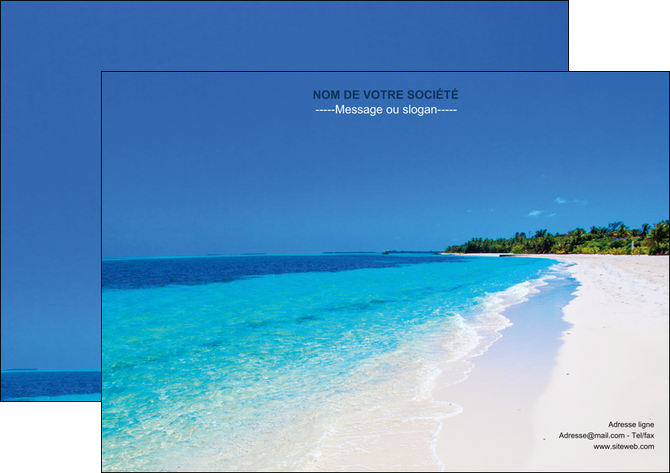 creation graphique en ligne affiche sejours plage mer sable blanc MIDCH37599