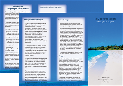 realiser depliant 3 volets  6 pages  sejours plage mer sable blanc MIFBE37603