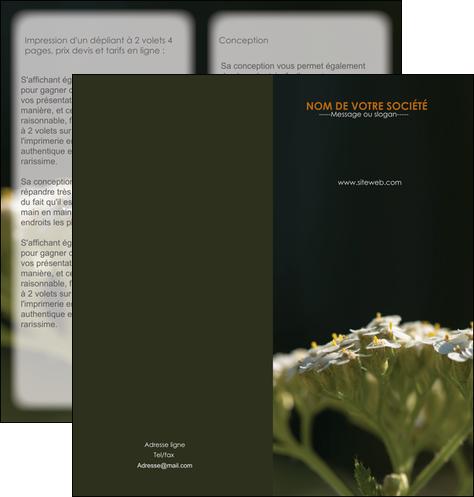 personnaliser modele de depliant 2 volets  4 pages  fleuriste et jardinage plantes cactus fleurs MLGI37675
