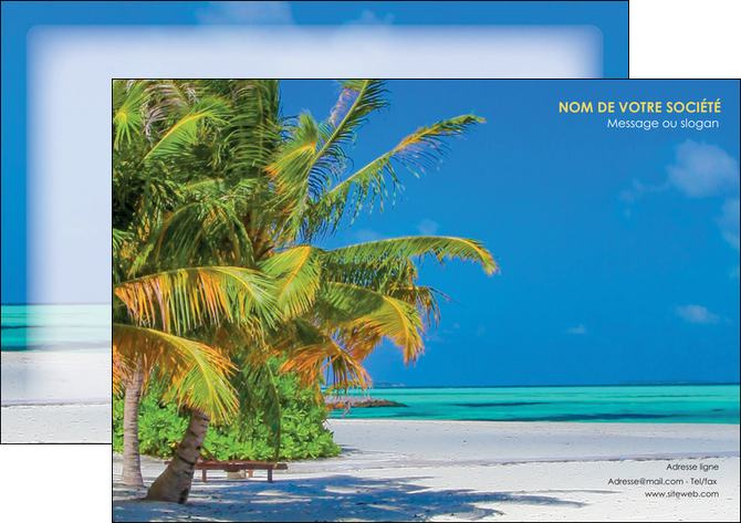 imprimerie flyers paysage plage cocotier sable MLGI37713