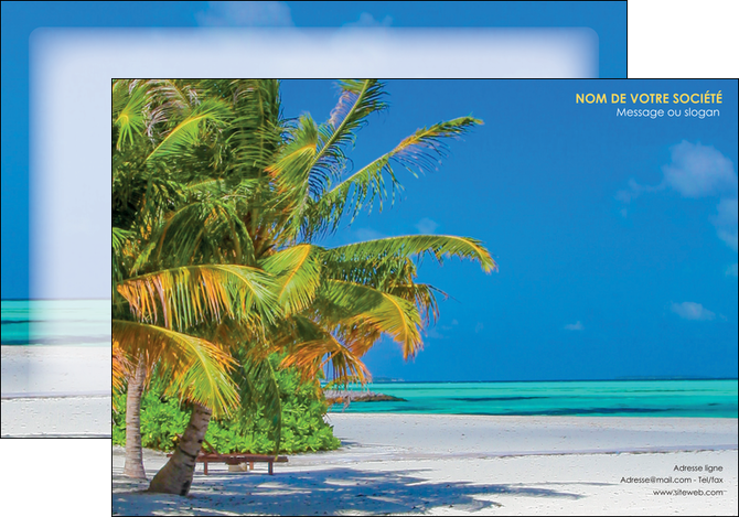 imprimerie affiche paysage plage cocotier sable MLIGLU37727