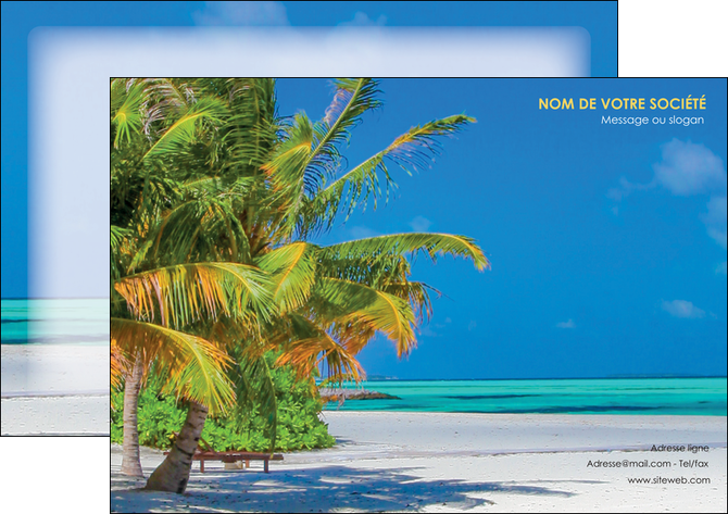 modele affiche paysage plage cocotier sable MIFCH37729