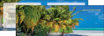 maquette en ligne a personnaliser depliant 2 volets  4 pages  paysage plage cocotier sable MLIGCH37735