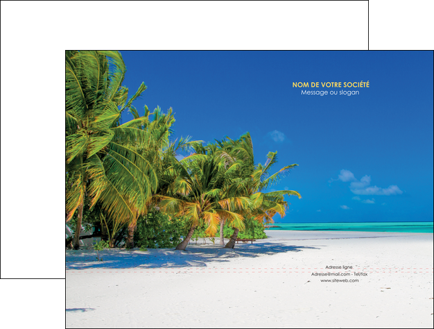 modele en ligne pochette a rabat paysage plage cocotier sable MIS37739