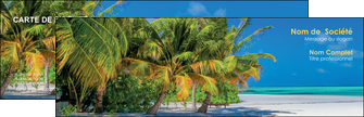 creer modele en ligne carte de visite paysage plage cocotier sable MIDCH37745