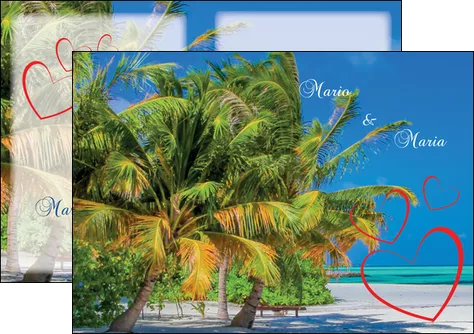 cree depliant 2 volets  4 pages  plage cocotier mer MIFLU37751