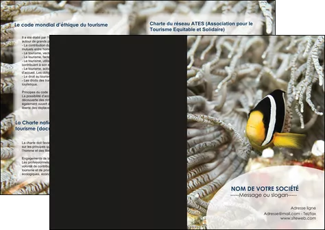 faire depliant 2 volets  4 pages  animal poisson plongee nature MIFCH37903