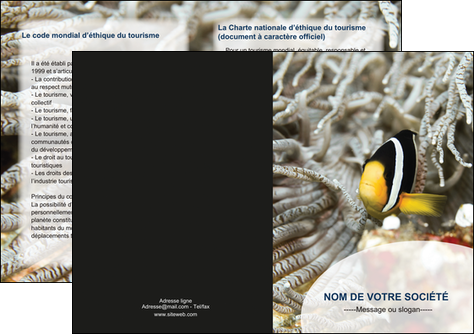 impression depliant 2 volets  4 pages  animal poisson plongee nature MLIP37909