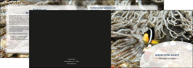 personnaliser modele de depliant 2 volets  4 pages  animal poisson plongee nature MIDCH37919