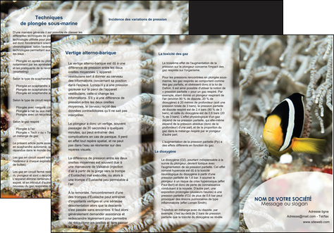 exemple depliant 3 volets  6 pages  animal poisson plongee nature MIFLU37931