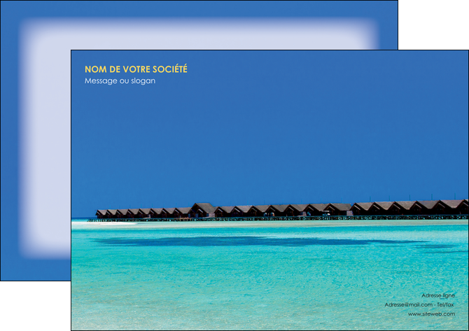 exemple flyers sejours plage bungalow mer MLIGCH38025