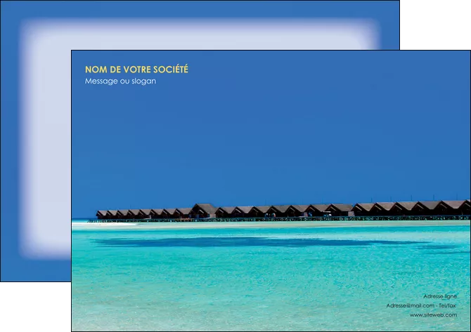 exemple flyers sejours plage bungalow mer MIFBE38025