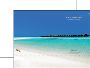 creation graphique en ligne pochette a rabat sejours plage bungalow mer MIDCH38049