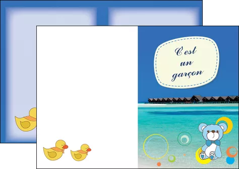 cree depliant 2 volets  4 pages  plage mer bungalow MLGI38067