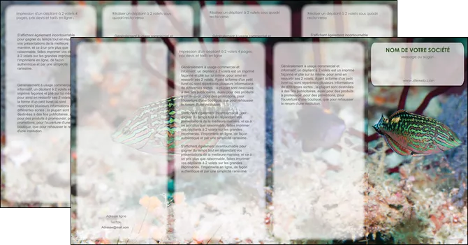 faire modele a imprimer depliant 4 volets  8 pages  plongee  poisson plongee nature MIFCH38155