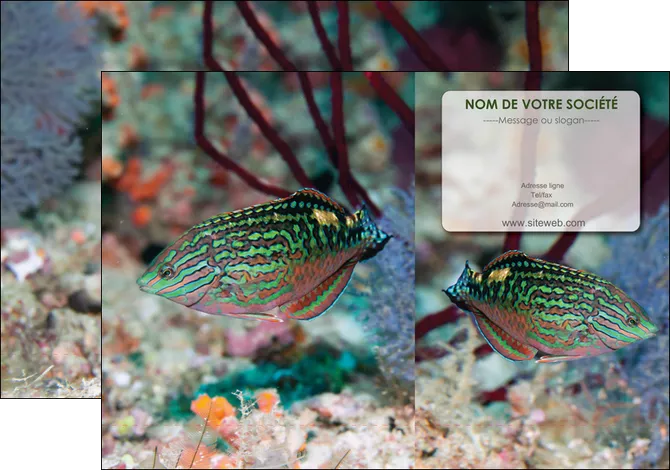 personnaliser modele de pochette a rabat plongee  poisson plongee nature MIFLU38159