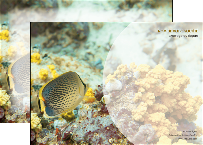 personnaliser modele de affiche plongee  poisson plongee nature MLIP38241