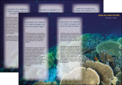 creation graphique en ligne depliant 3 volets  6 pages  chasse et peche algues vertes poissons animal MIDBE38339